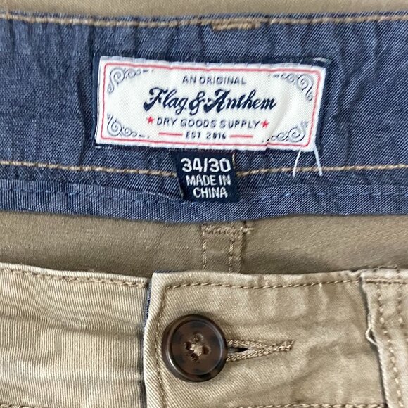 Flag & Anthem Men's 34/30 Tan Jeans Style Pants - Picture 3 of 6